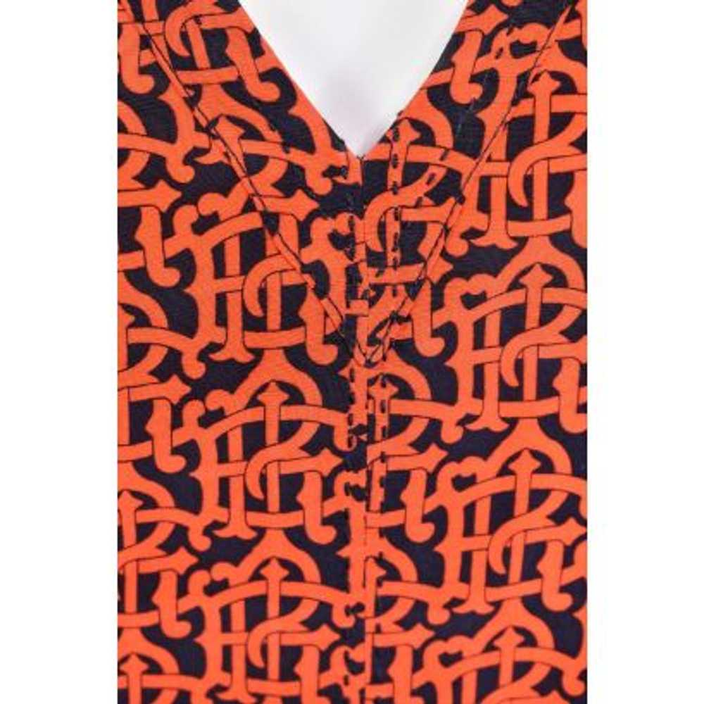 Tory Burch Red & Navy Signature Print Silk Blouse - image 2