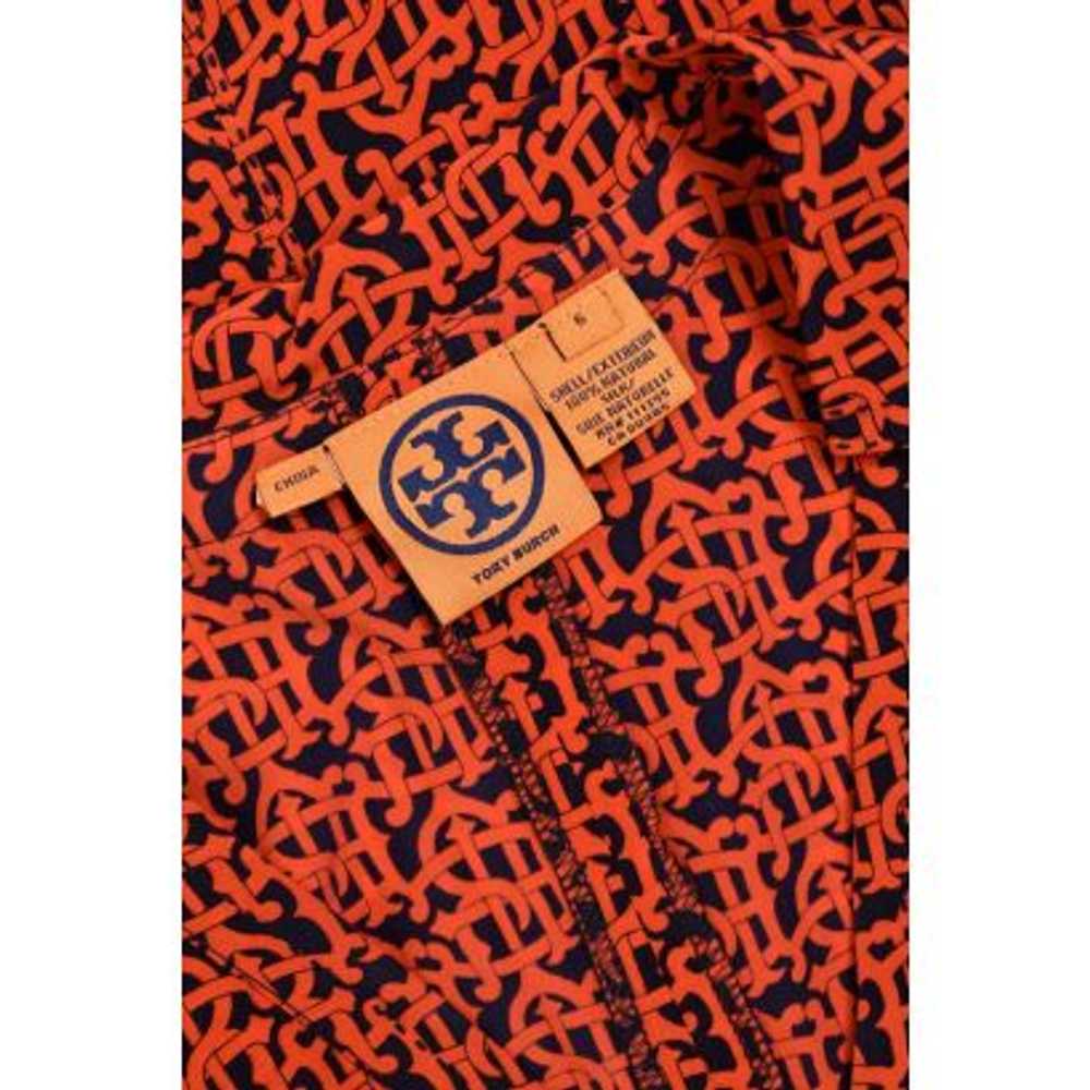 Tory Burch Red & Navy Signature Print Silk Blouse - image 7