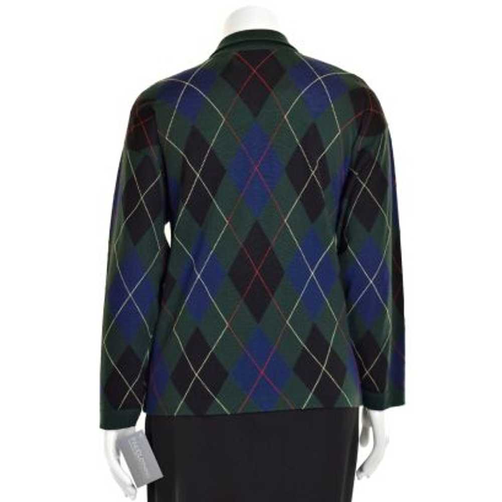 Escada Forest Green Argyle Virgin Wool Polo Sweat… - image 4