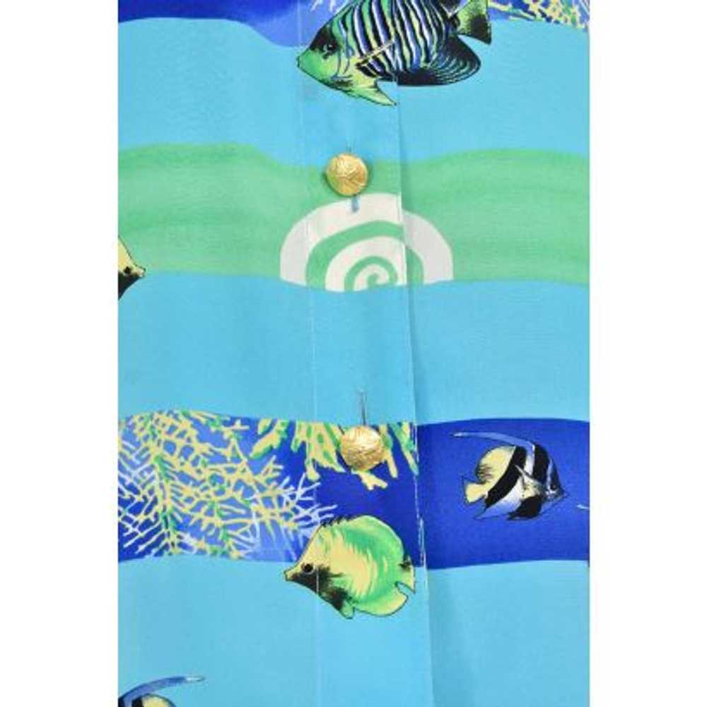 Escada Margaretha Ley Turquoise Tropical Print 10… - image 3