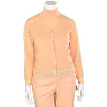 Escada Peach Knit Cashmere Blend Twinset - image 1