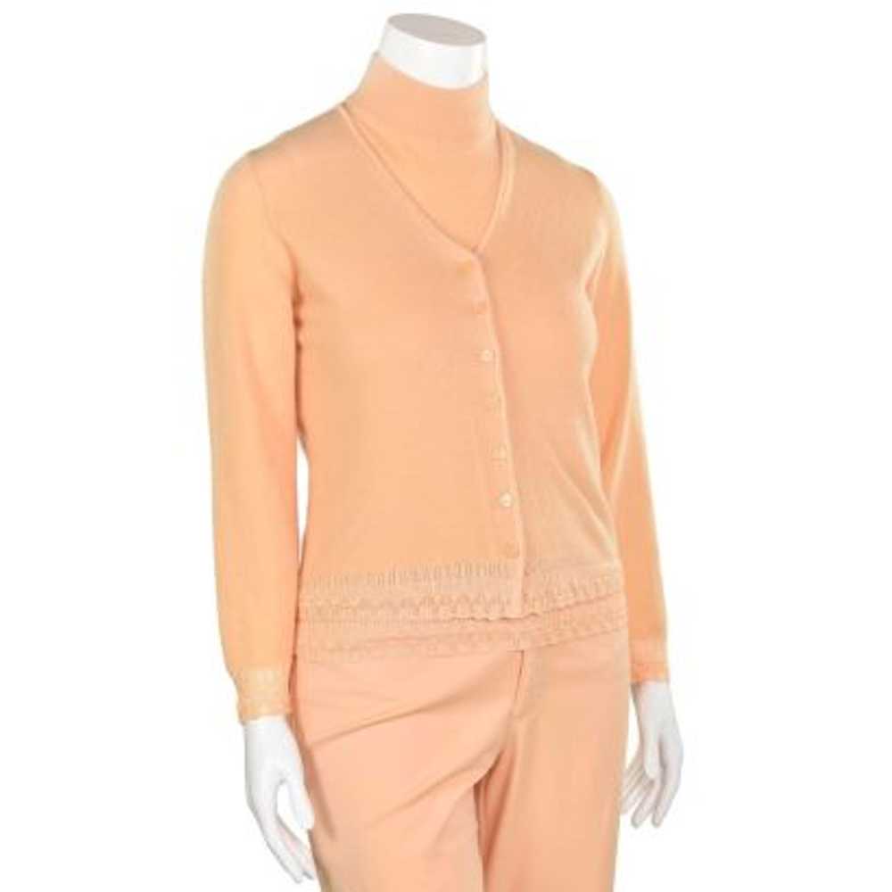 Escada Peach Knit Cashmere Blend Twinset - image 4