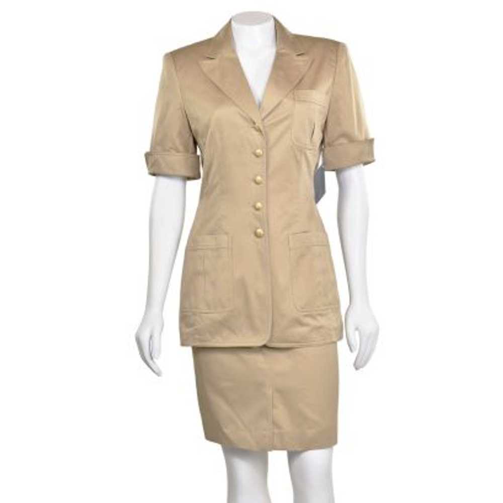 Rena Lange 2Pc Tan Cotton Safari Style Jacket & S… - image 2