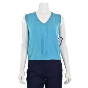 St. John Collection Turquoise V-Neck Top