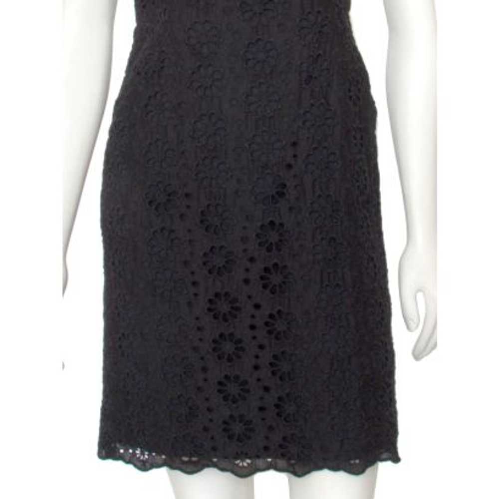 Milly Black Cotton Eyelet Sheath Dress with Pocke… - image 2