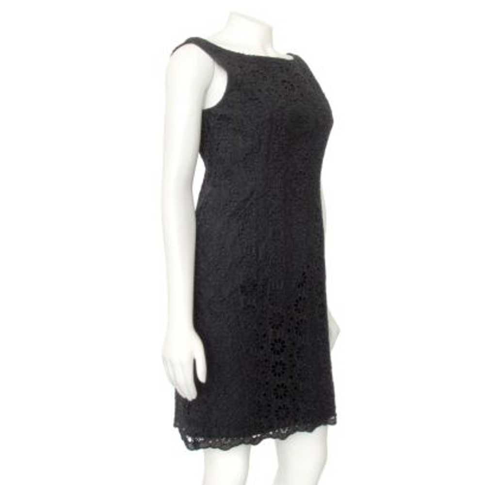 Milly Black Cotton Eyelet Sheath Dress with Pocke… - image 3