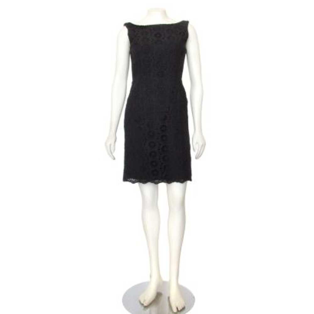Milly Black Cotton Eyelet Sheath Dress with Pocke… - image 6
