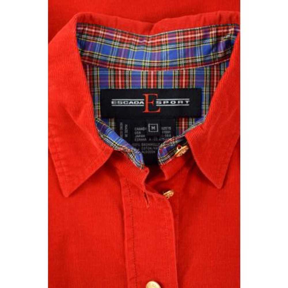 Escada Sport Red Button Up Corduroy Shirt - image 6