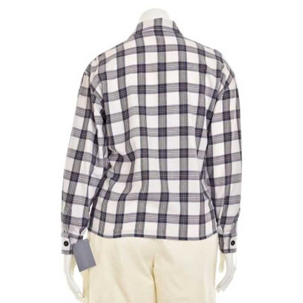 Escada Sport Cream & Navy Plaid Flannel Shirt - image 4