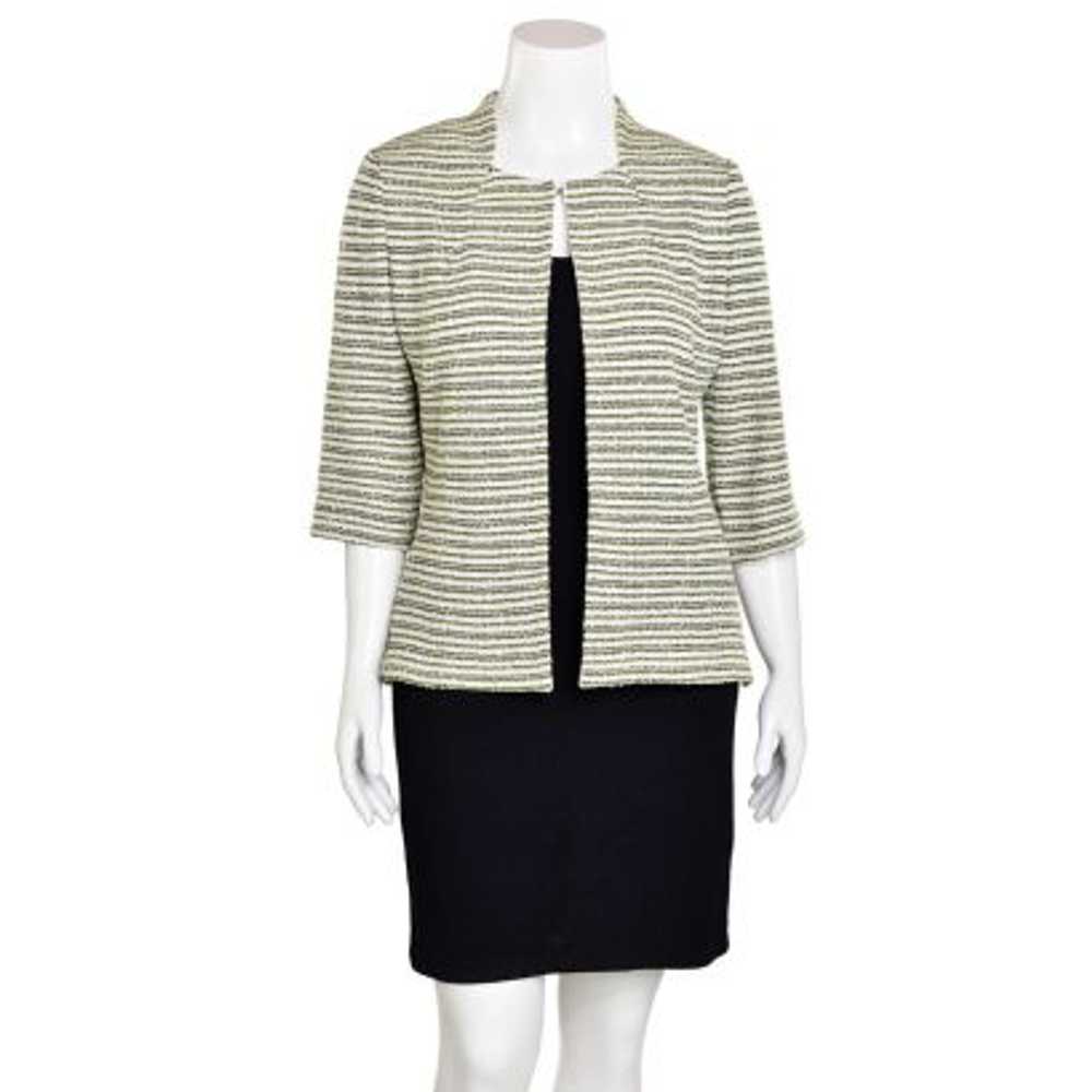 Exclusively Misook Chartreuse Striped Boulce Knit… - image 1