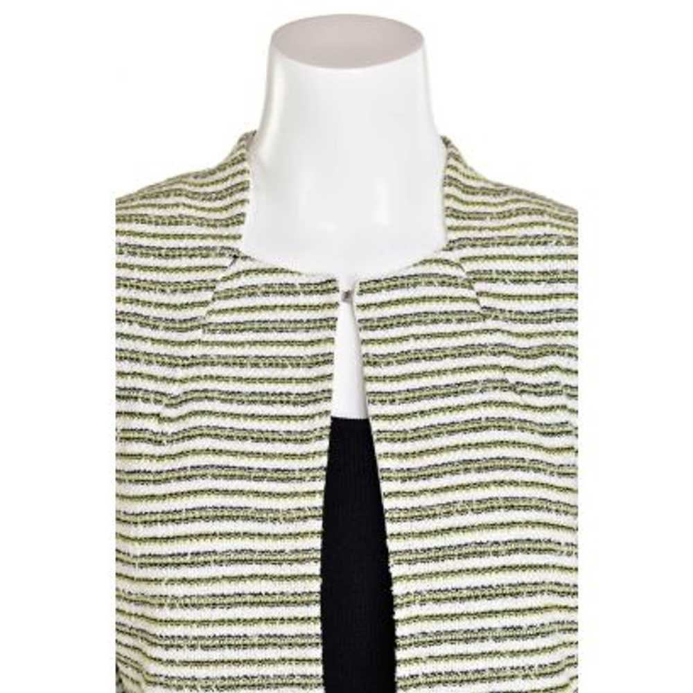 Exclusively Misook Chartreuse Striped Boulce Knit… - image 3