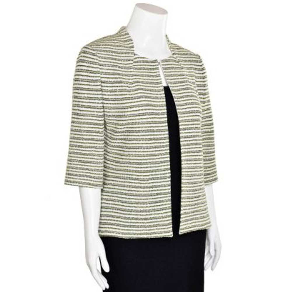 Exclusively Misook Chartreuse Striped Boulce Knit… - image 4