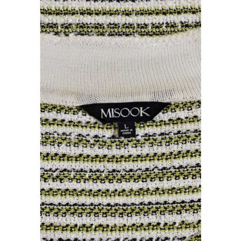 Exclusively Misook Chartreuse Striped Boulce Knit… - image 7