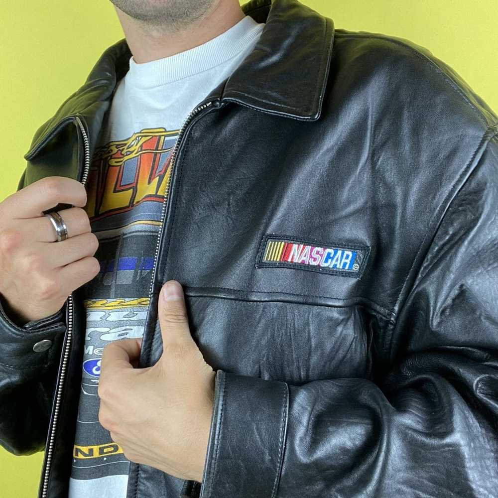 NASCAR × Vintage Vintage Nascar Leather Jacket - image 3