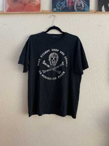 Vintage Vintage Marines Skeleton Tee/T-Shirt - image 1