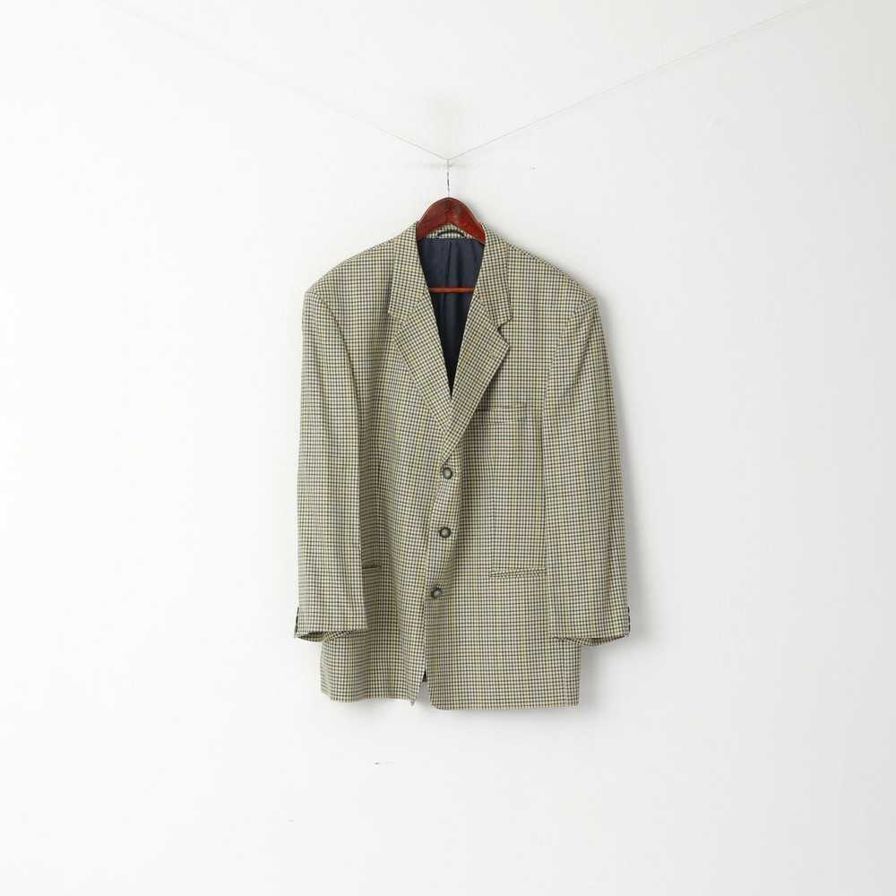 Vintage John Harris Men 28 46 Blazer Beige Checke… - image 1