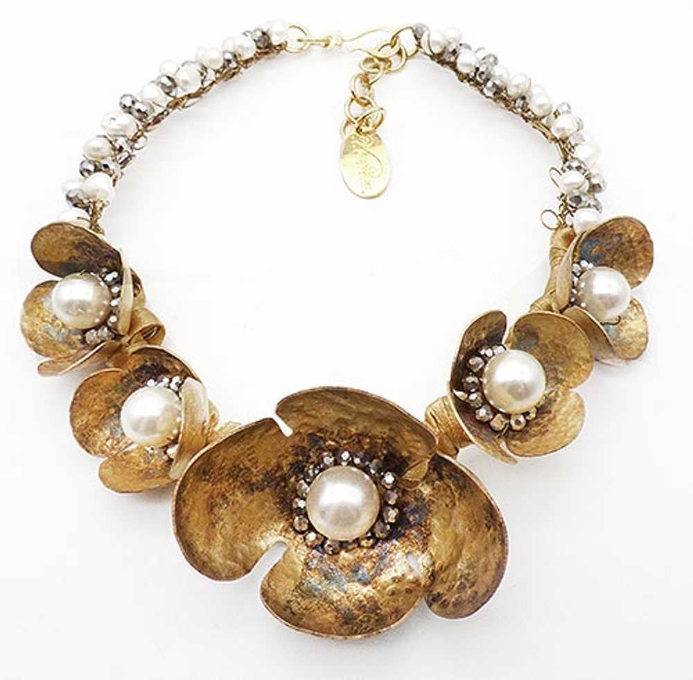 Vilaiwan Golden Flowers Pearl Necklace - image 2