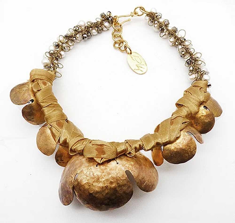 Vilaiwan Golden Flowers Pearl Necklace - image 4