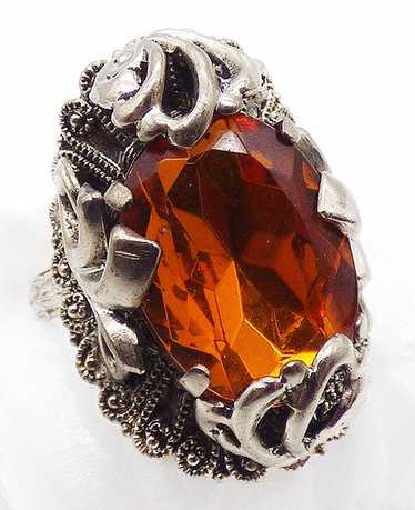 West German Amber Glass Ring