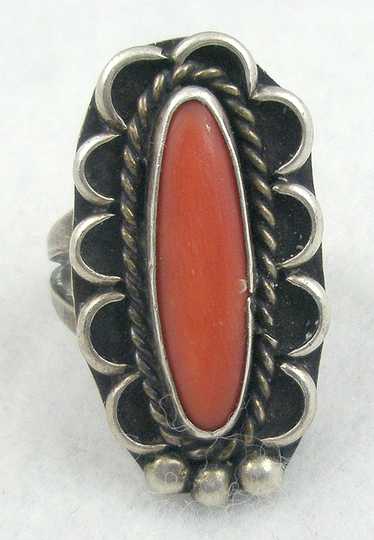 Navajo Sterling Coral Ring