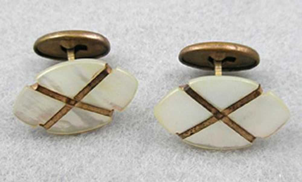 Victorian Mother-of-Pearl Cufflinks - image 1