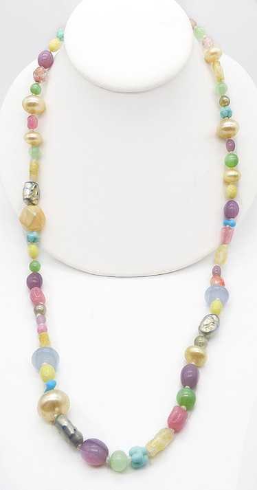 Miriam Haskell Pastel Glass Bead Necklace