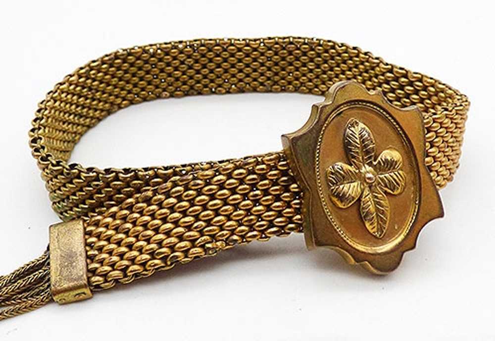 Victorian Gold Filled Mesh Slide Bracelet - image 1