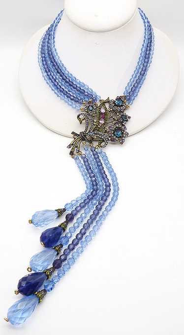 Heidi Daus Blue Crystal Bouquet Necklace