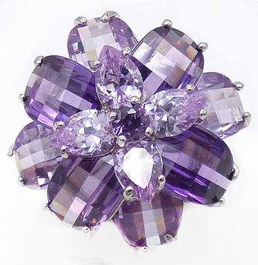 Purple Crystal Statement Fashion Ring