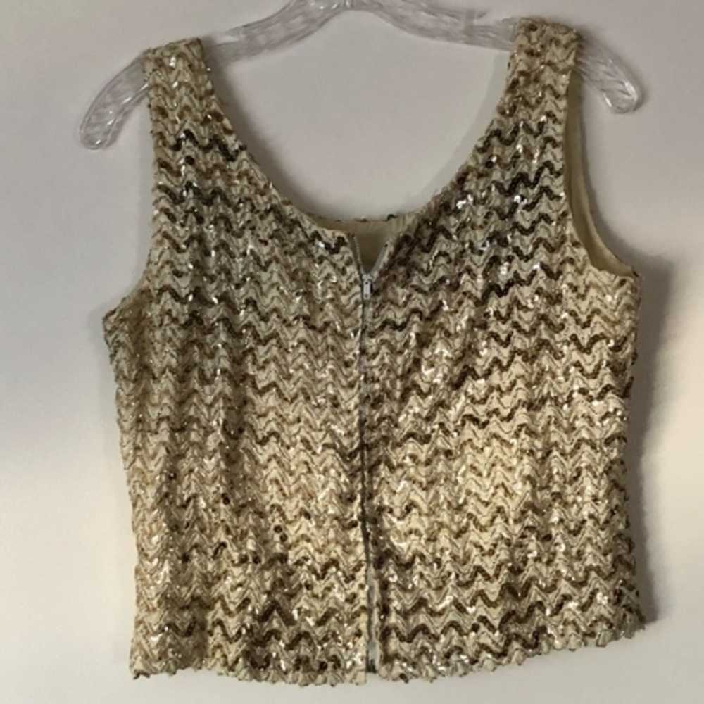 Vintage Zig Zag Sequin Blouse - image 3