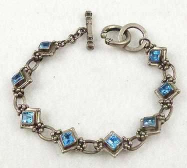 Juan Willie Navajo Blue Topaz Sterling Bracelet