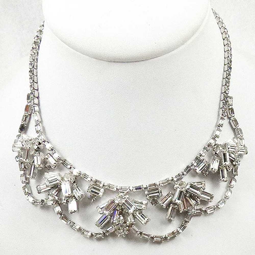 Joseph Wiesner Rhinestone Necklace Earrings Set - image 2