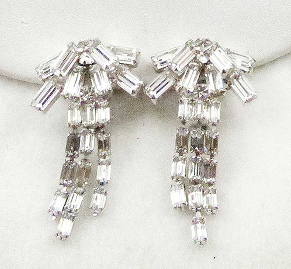 Joseph Wiesner Rhinestone Necklace Earrings Set - image 3