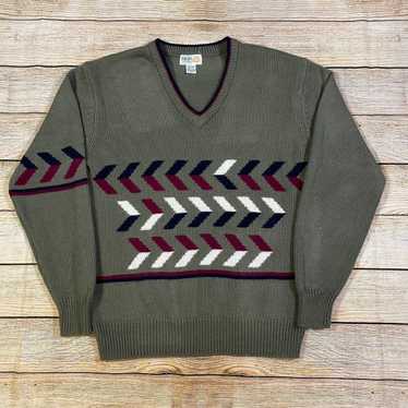 80s marzzo Abstract Pattern Acrylic Knit-