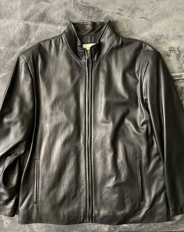 Italian handmade Men leather jacket Black Lambskin embossed