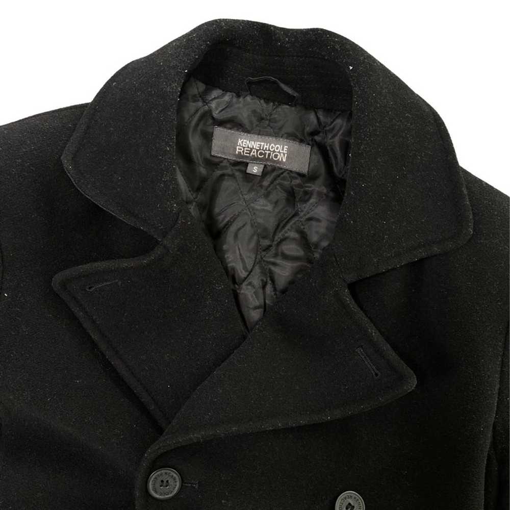 Kenneth Cole Black Classic Wool Blend Men's Pea C… - image 3