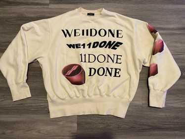 Pink top Spellout We11done Welldone Cotton Jersey Crewneck