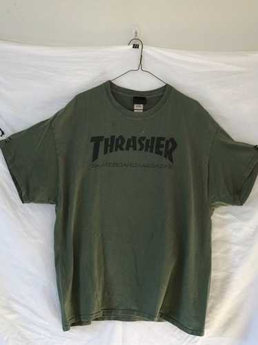 Thrasher Olive Dark Green Thrasher Skateboard T-Sh