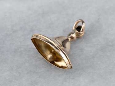 Antique Gold Bell Fob Charm - image 1
