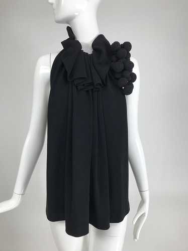 Martin Grant Black Sleeveless Gathered Tunic Top … - image 1