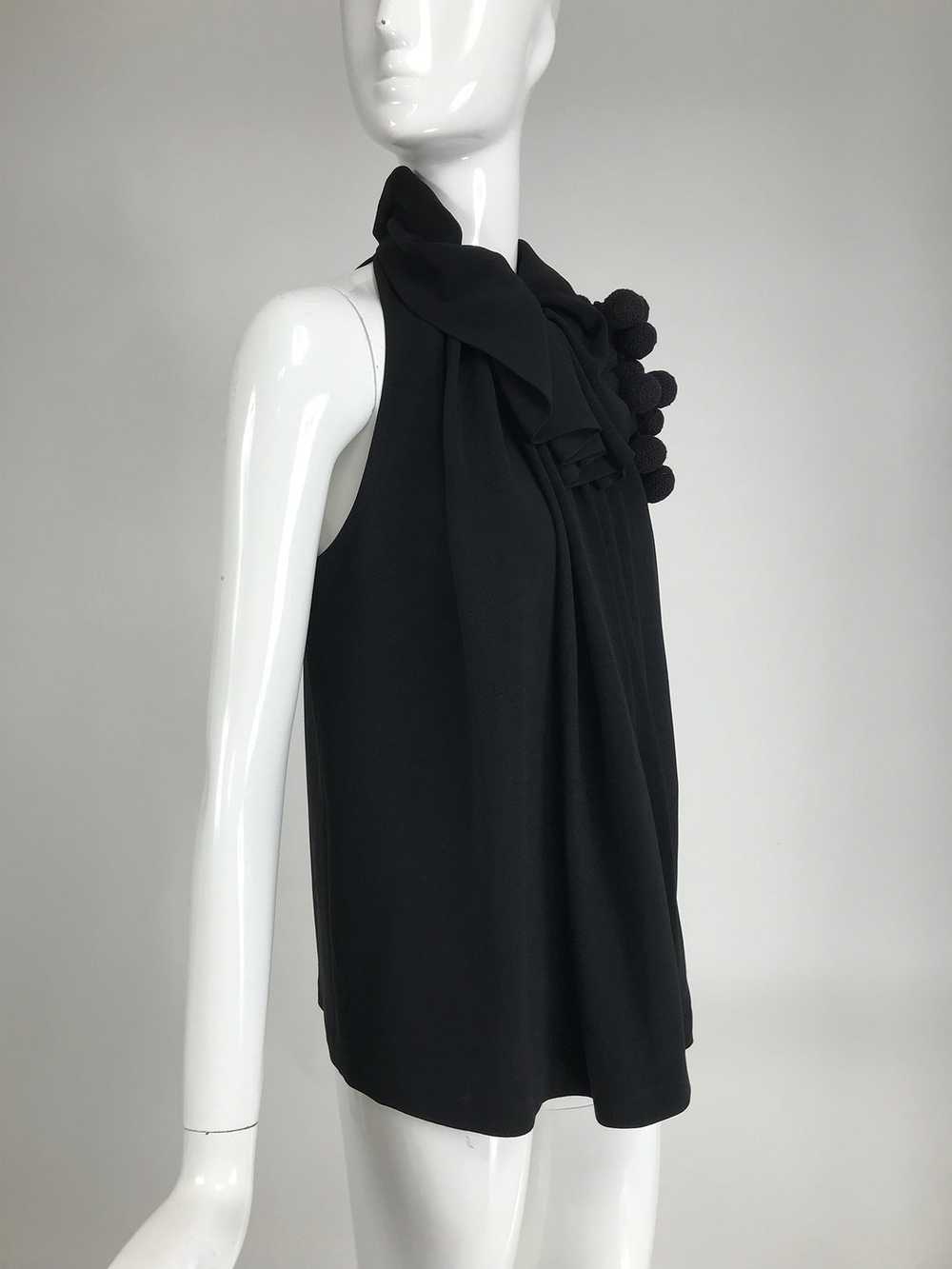 Martin Grant Black Sleeveless Gathered Tunic Top … - image 3