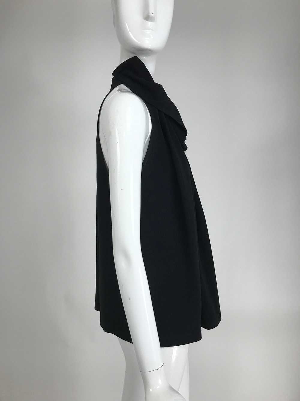 Martin Grant Black Sleeveless Gathered Tunic Top … - image 4