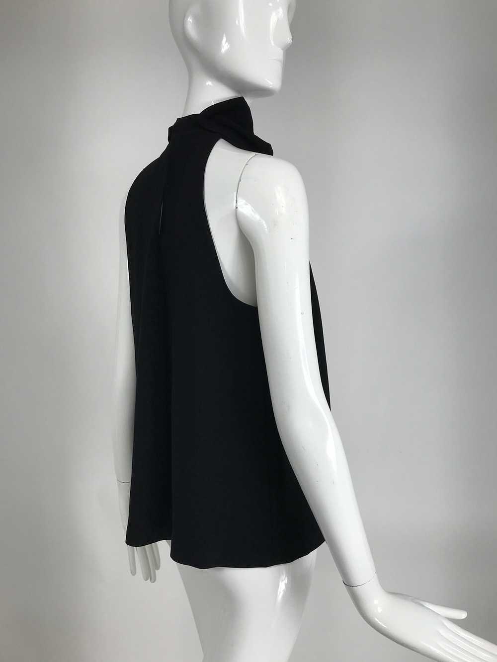 Martin Grant Black Sleeveless Gathered Tunic Top … - image 5