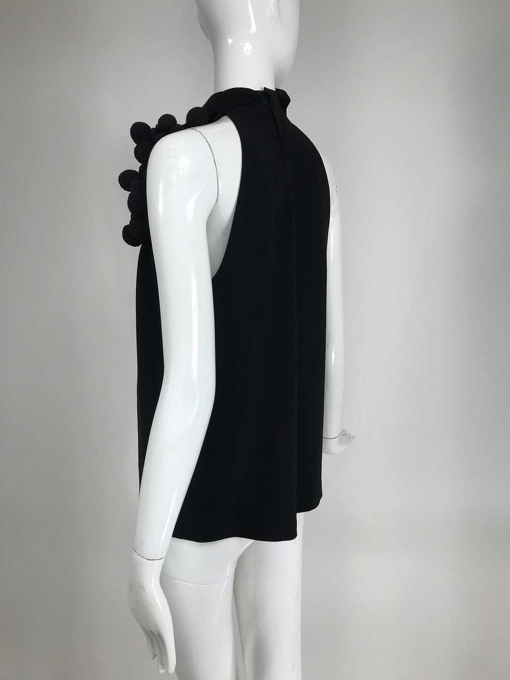 Martin Grant Black Sleeveless Gathered Tunic Top … - image 7