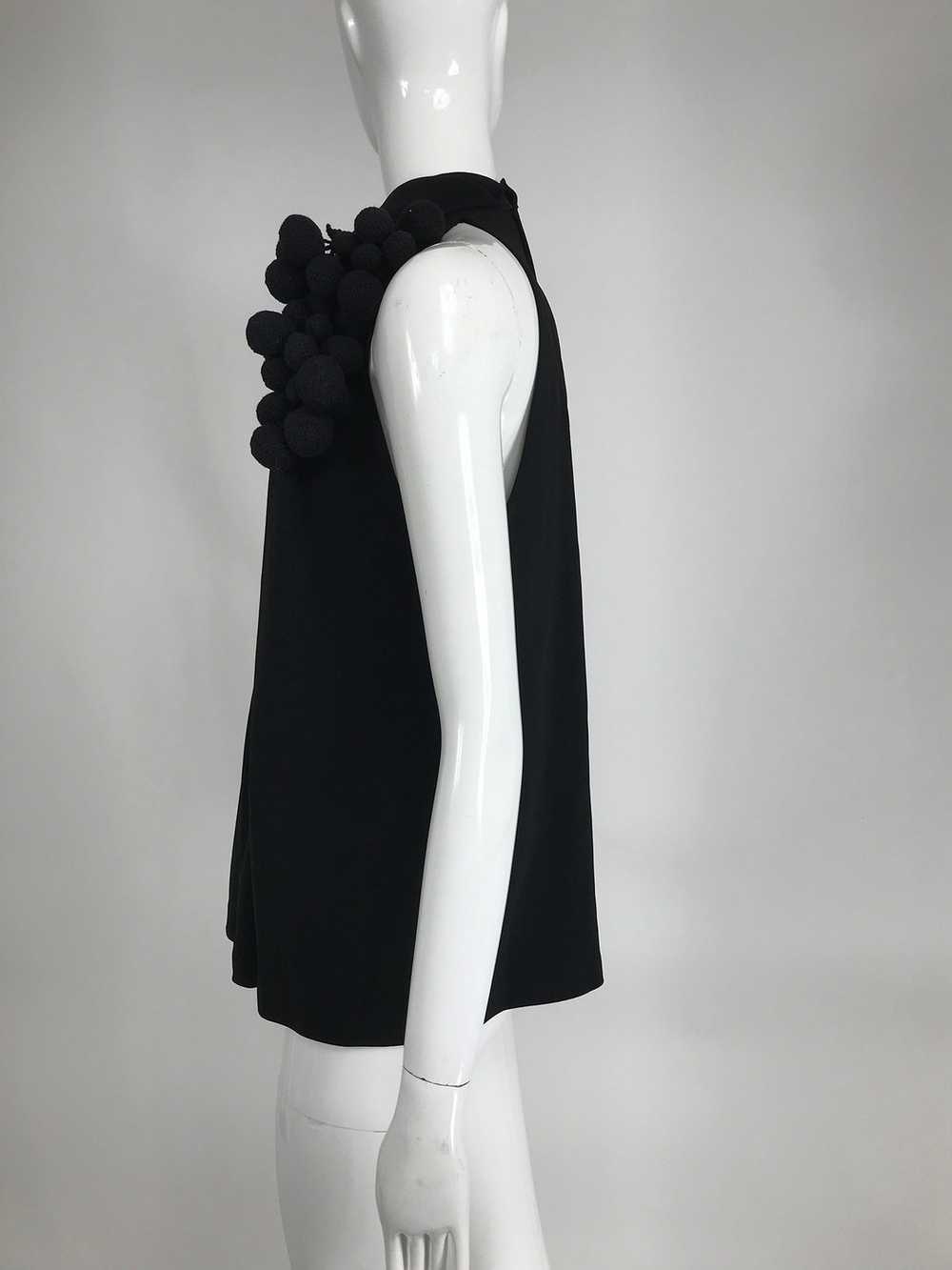 Martin Grant Black Sleeveless Gathered Tunic Top … - image 8