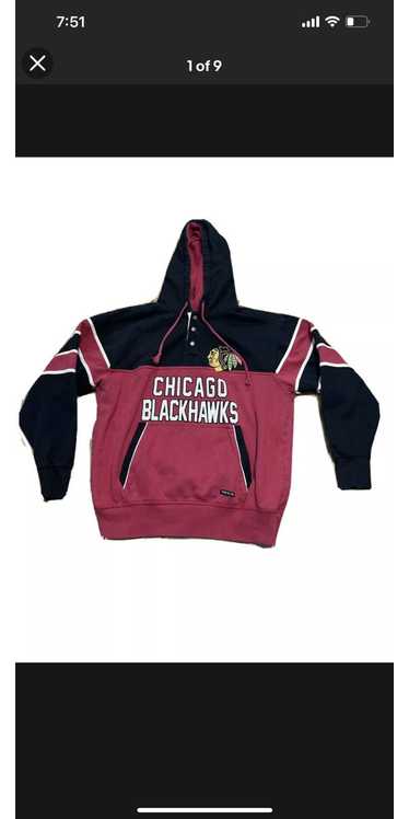 Hottertees Vintage Chicago Blackhawks Hoodie Mens 90s