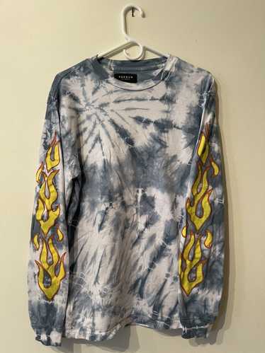 Pacsun Pacsun Blue Tie Dye Longsleeve flame detail