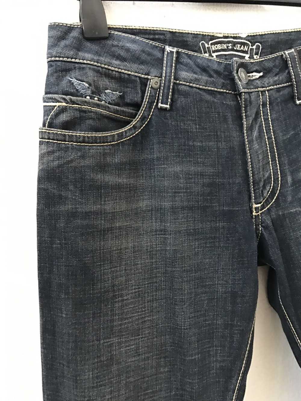 Robins Jeans Leather Studded Selvedge Denim Jeans - image 11