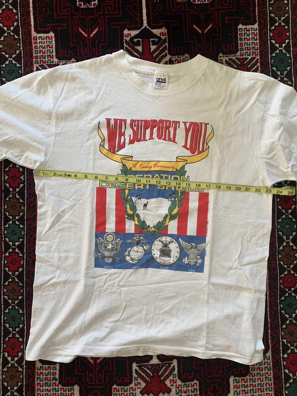 Vintage Desert Storm T Shirt Mens XL White Vtg Single… - Gem