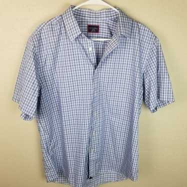 UNTUCKit Untuckit Men's Large Blue Plaid Button Fr